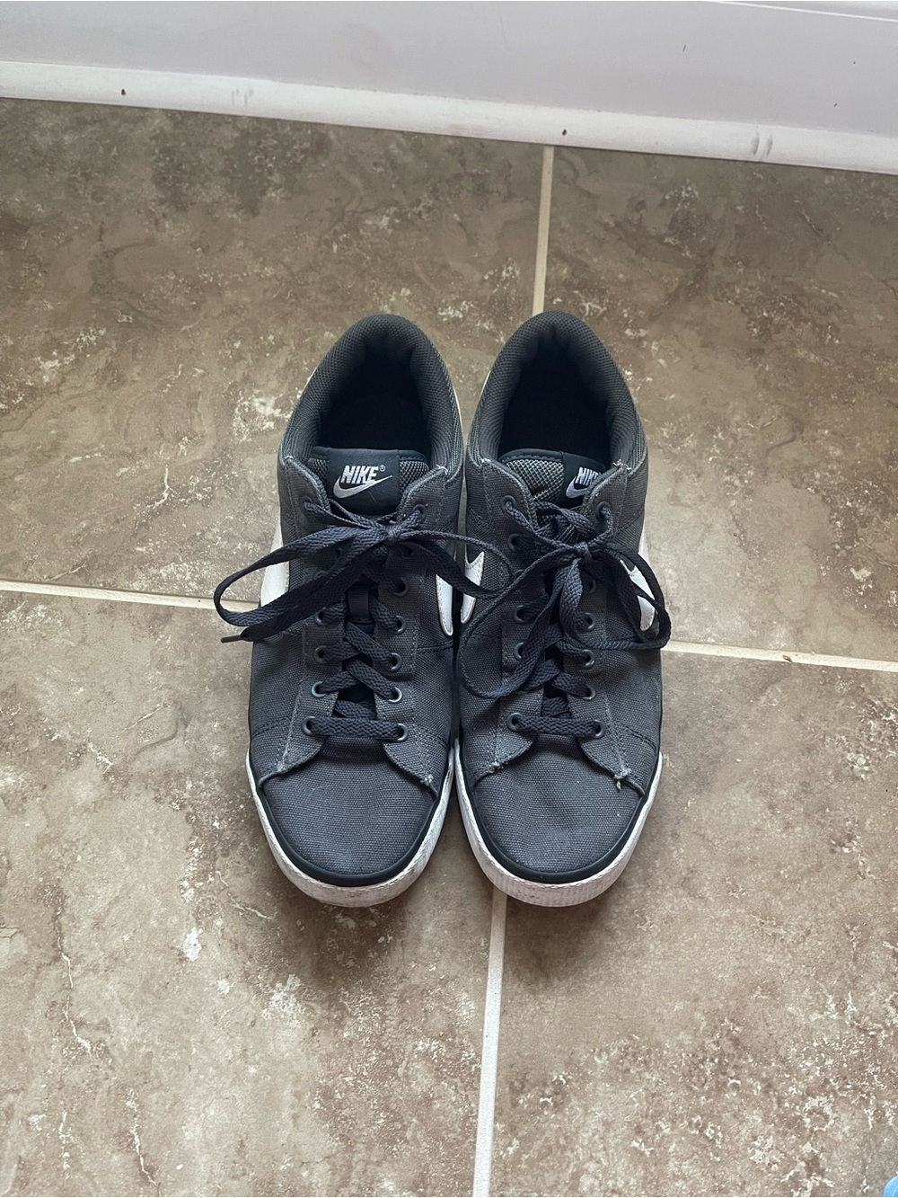 Nike Black and White Low-Top Canvas Sneakers